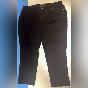 Catherines Women's Size 22WP Black Sateen Stretch High Rise Straight Leg‎ Pants